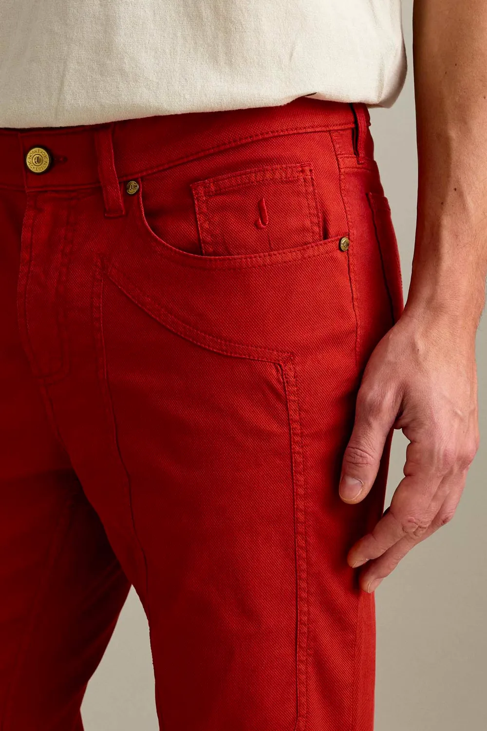 Jeckerson John Broek Donkeroranje Slim Fit Katoen