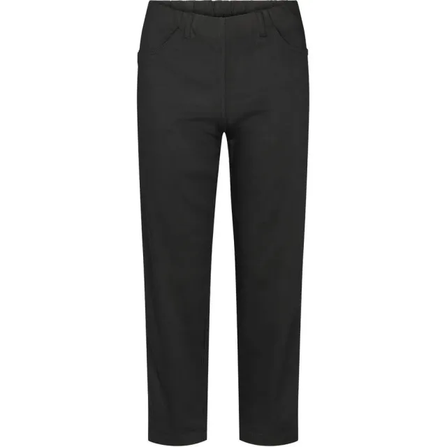 Laurie Patricia Regular cropped broek zwart borduursel satijn
