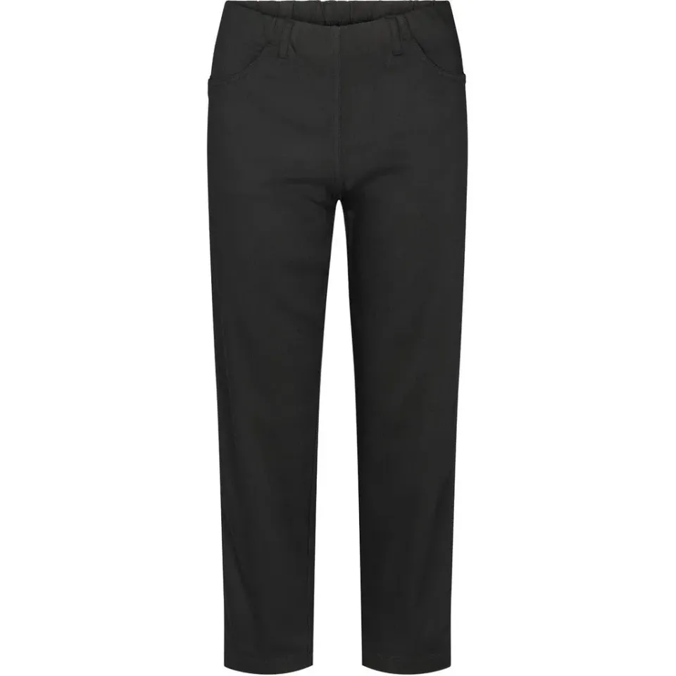 Laurie Patricia Regular cropped broek zwart borduursel satijn