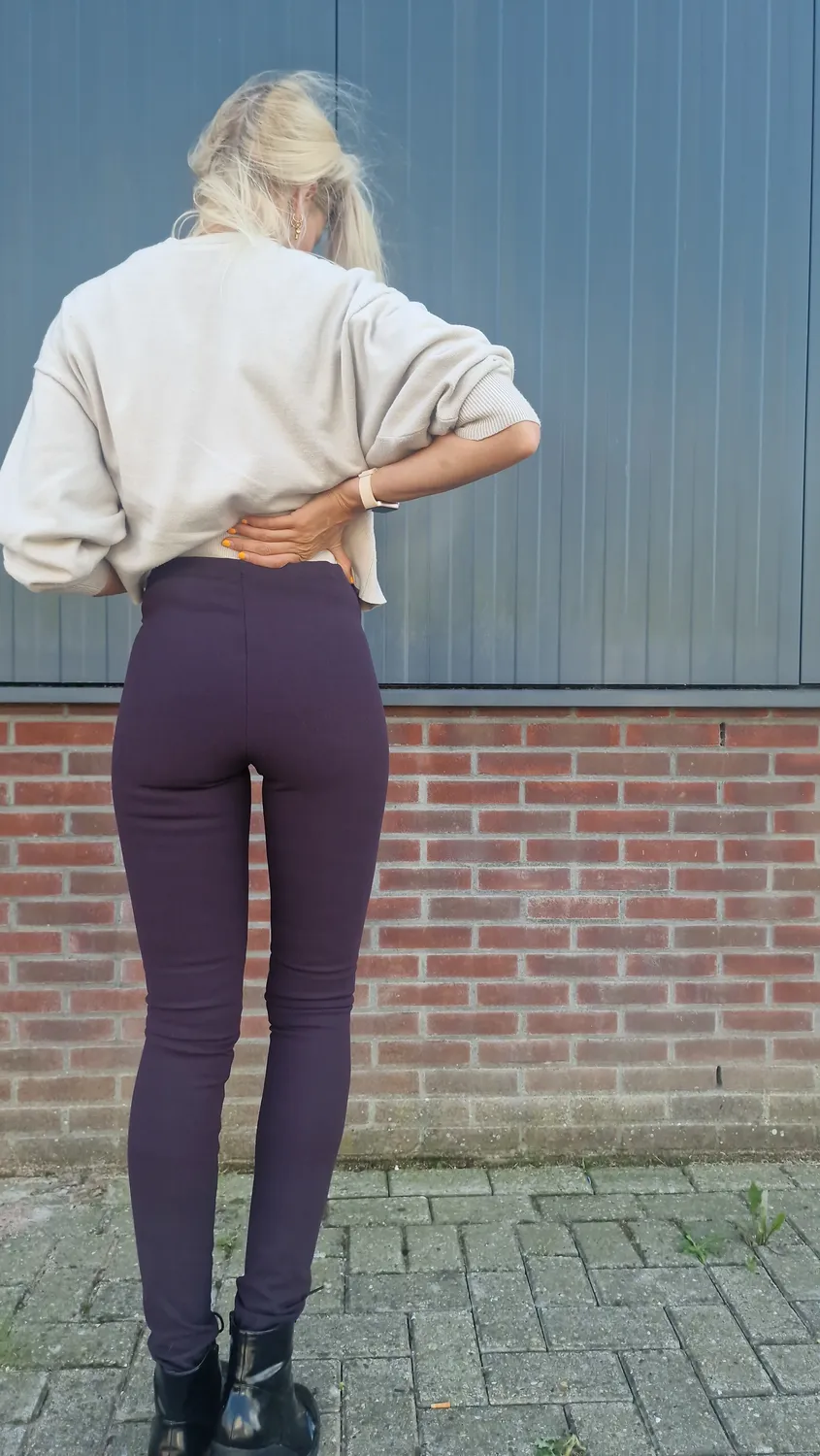 Langeleggings Extra Lange Fleece Tregging Aubergine Warm