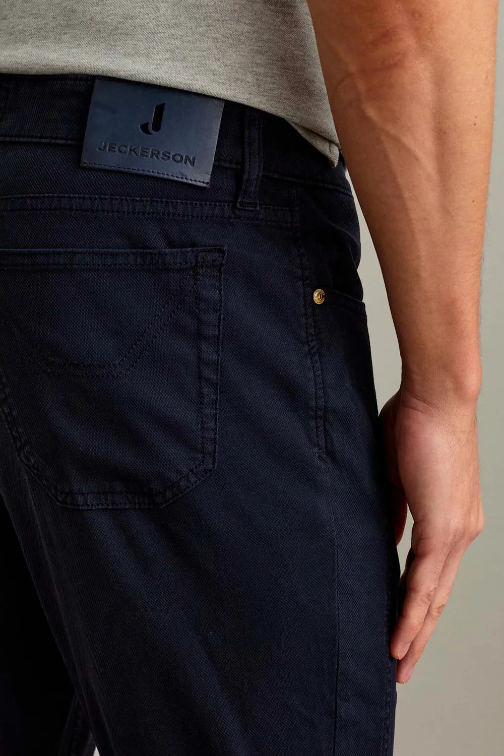 Jeckerson John Toppa katoenen broek slim fit donkerblauw