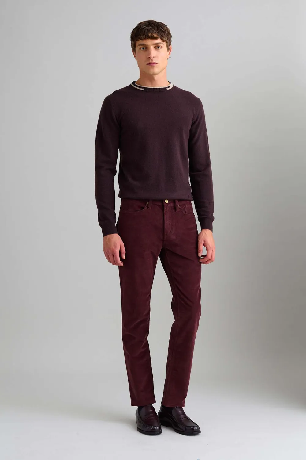 Jeckerson Jordan fluwelen broek slim fit bordeaux