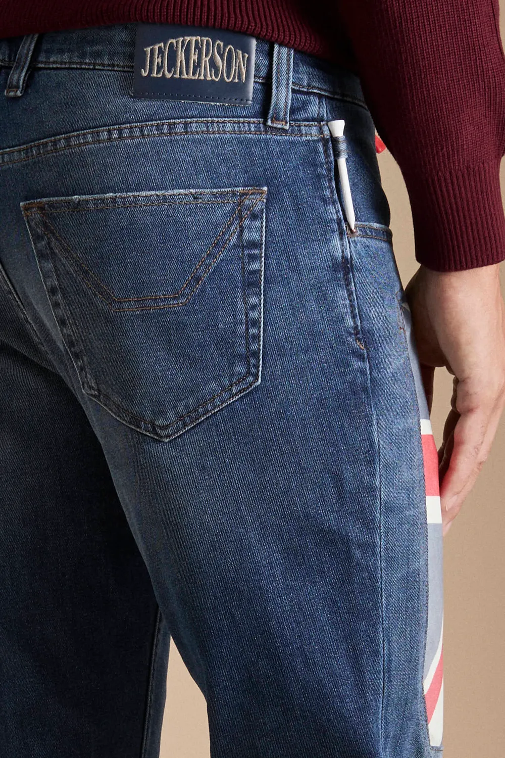Jeckerson Anniversary Slim Fit Jeans Blauw UK Patch