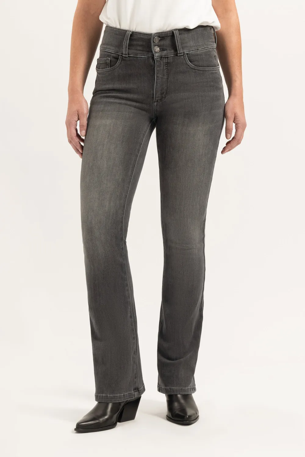Florez Bodine Flared jeans grijs high waist