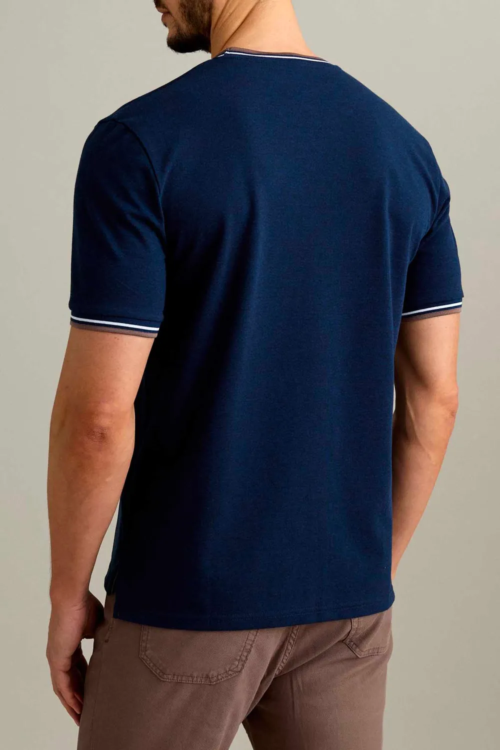 Jeckerson T-shirt korte mouw blauw mélange piqué