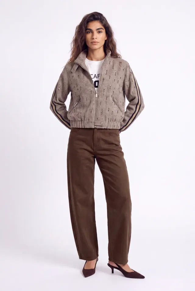 Florez Onnedie barrel jeans donkerbruin