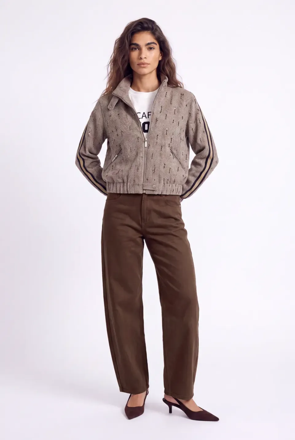 Florez Onnedie barrel jeans donkerbruin