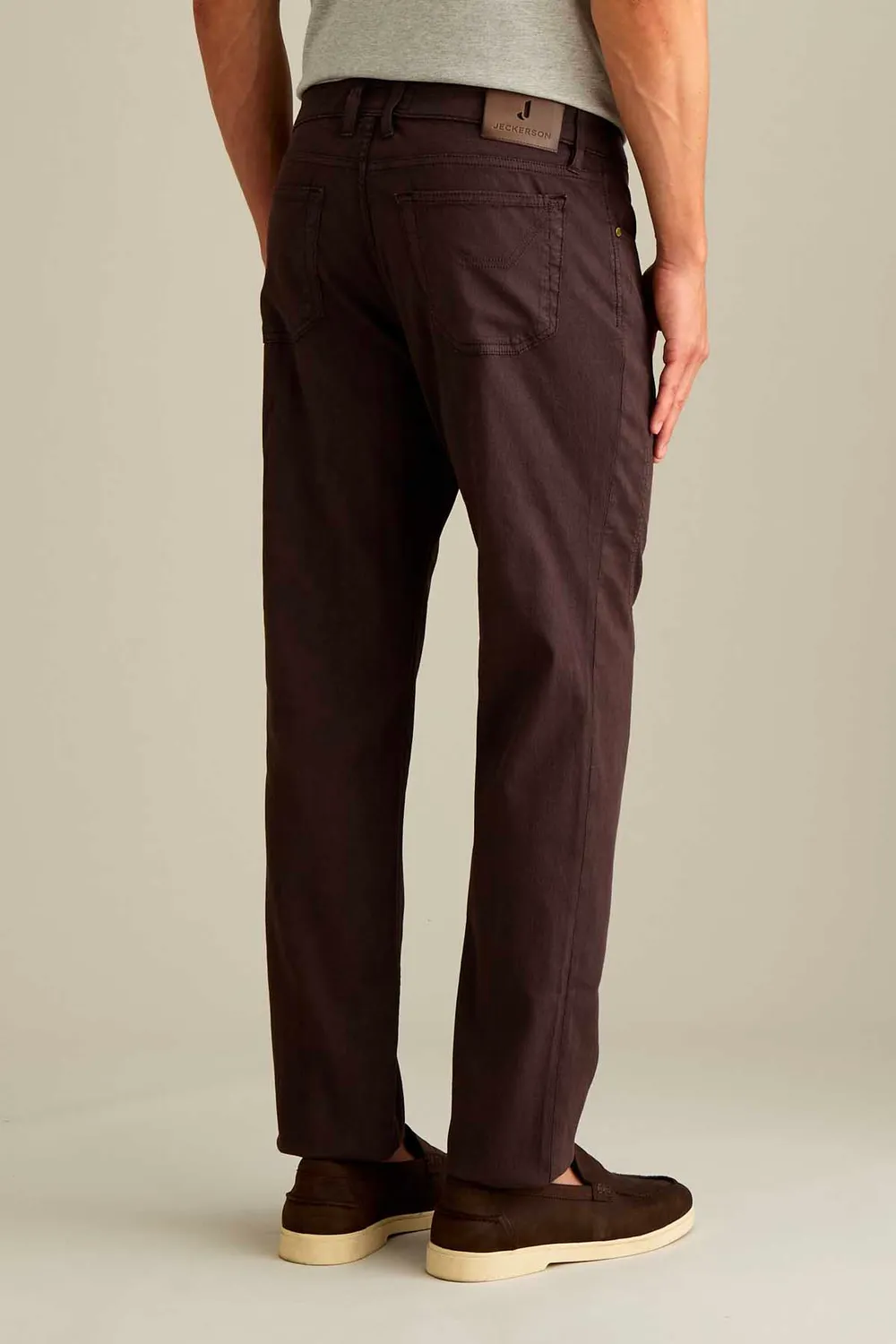 Jeckerson John broek slim fit donkerbruin piquet