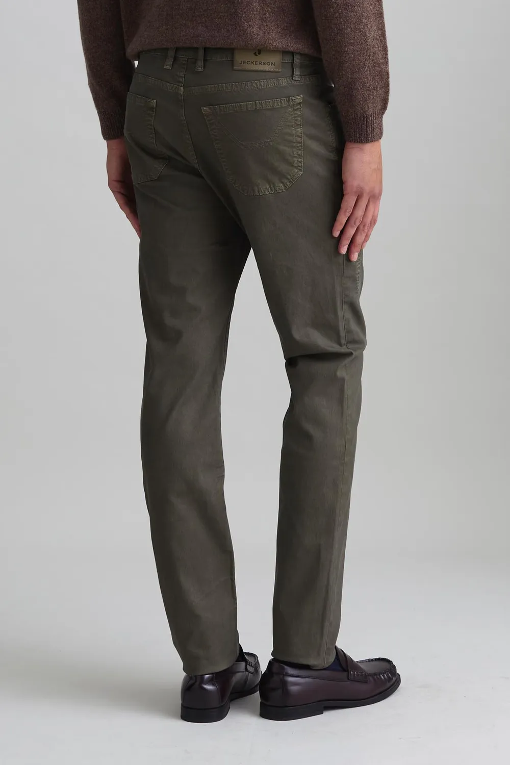 Jeckerson John Toppa katoenen broek donkergroen slim fit