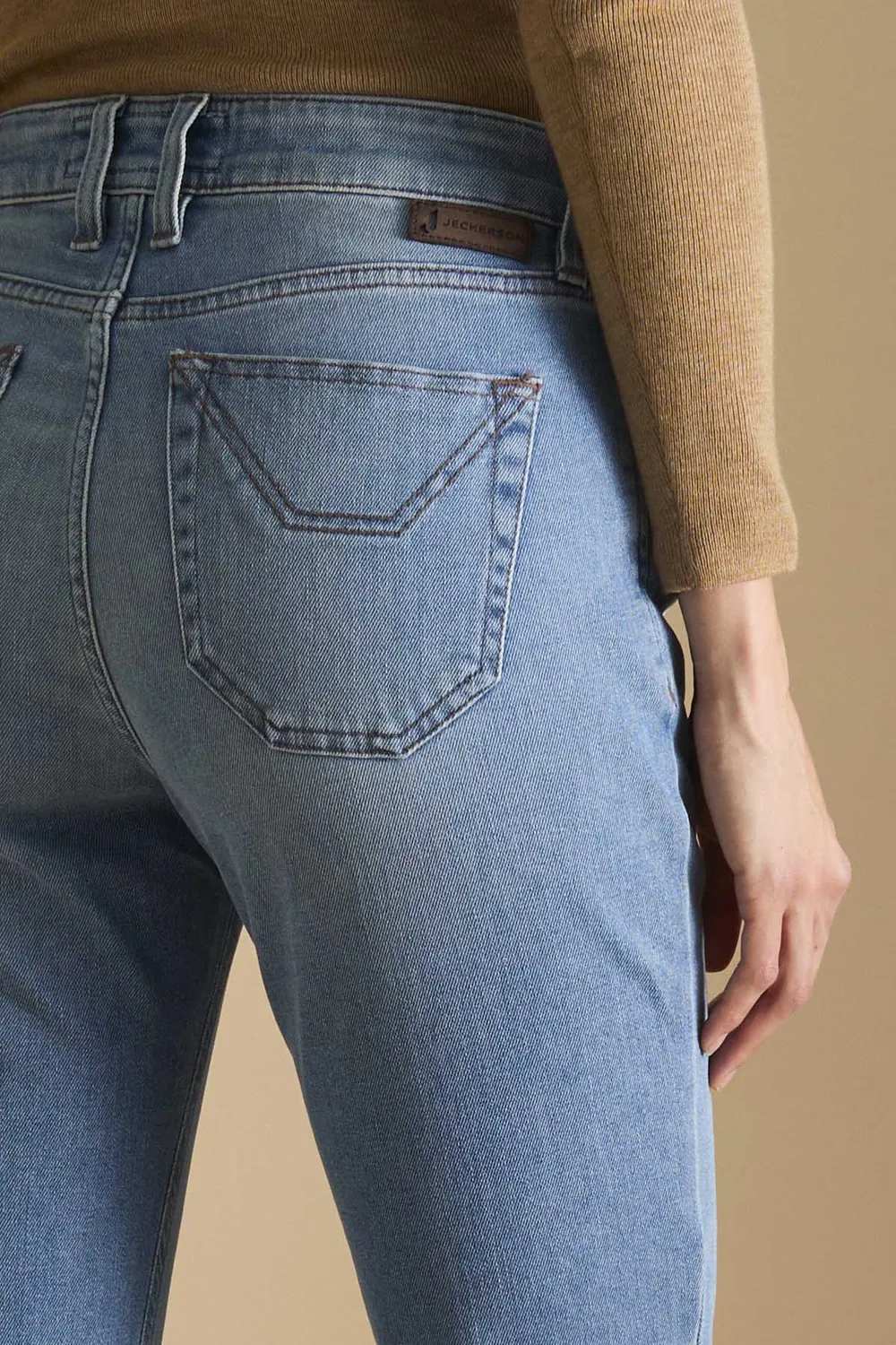 Jeckerson Jacqueline slim fit damesjeans lichtblauw