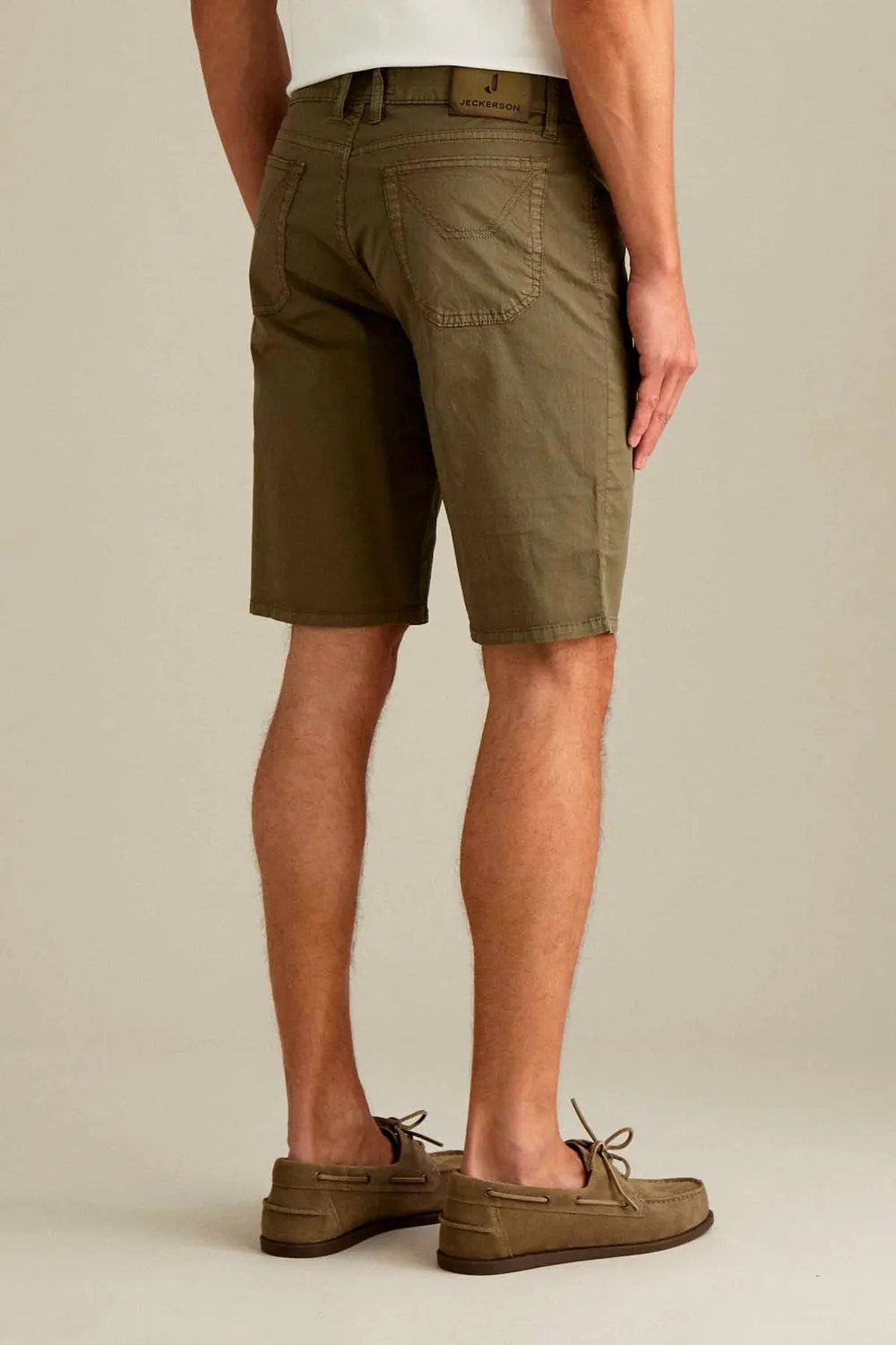Jeckerson Jo bermuda slim fit militairgroen katoen