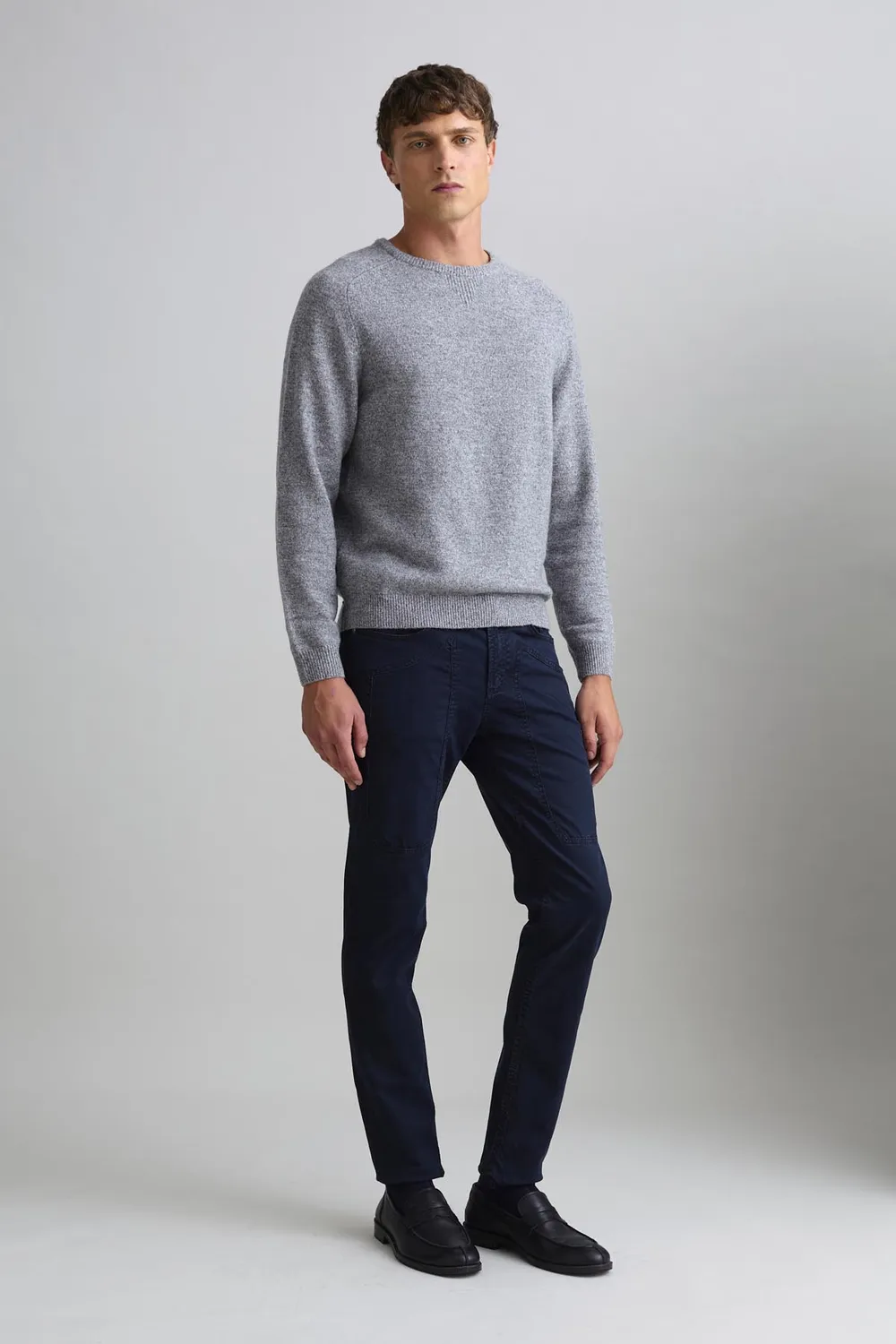 Jeckerson trui grijs melange raglan wolmix