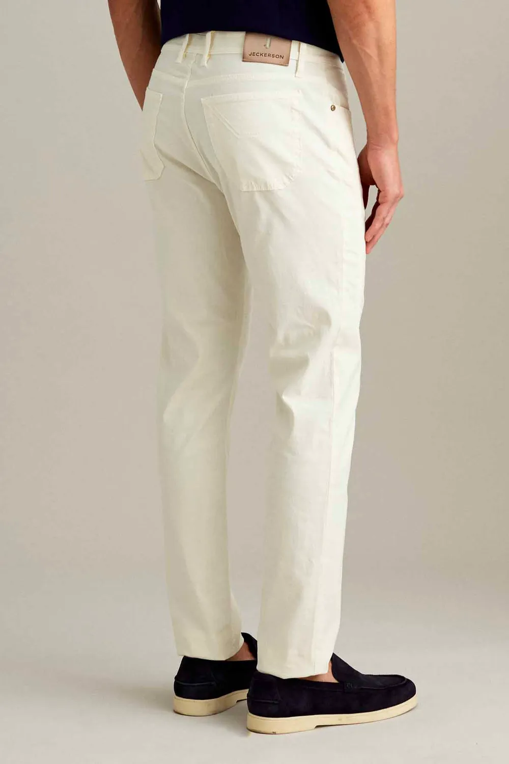 Jeckerson John slim broek sneeuwwit katoen