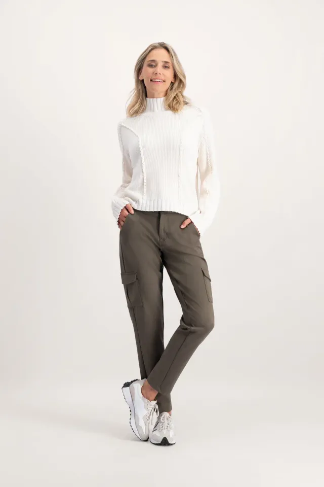Florez Scarlett Cargo broek olijfgroen high-waist