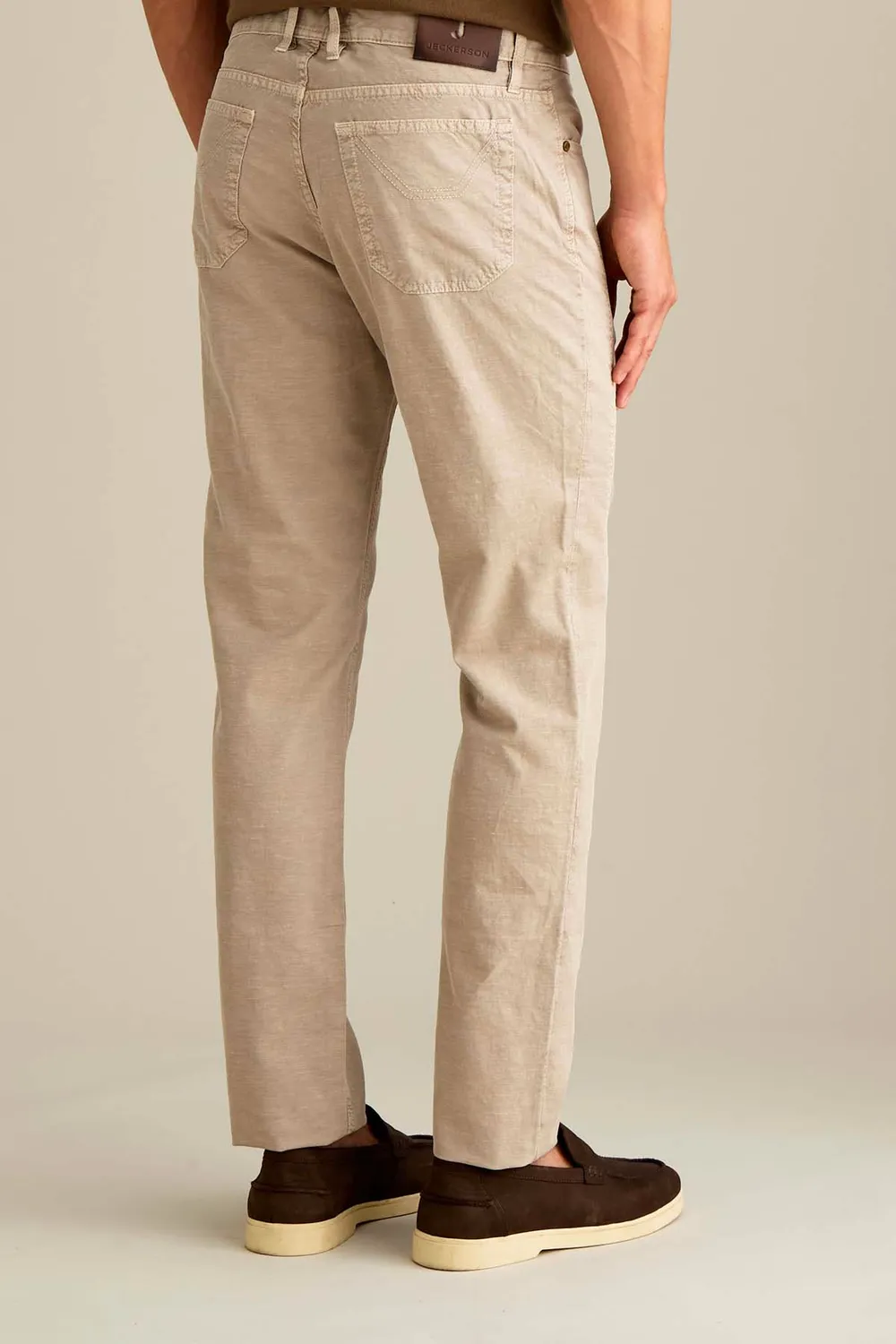 Jeckerson John Slim Fit Broek Beige Linnenmix