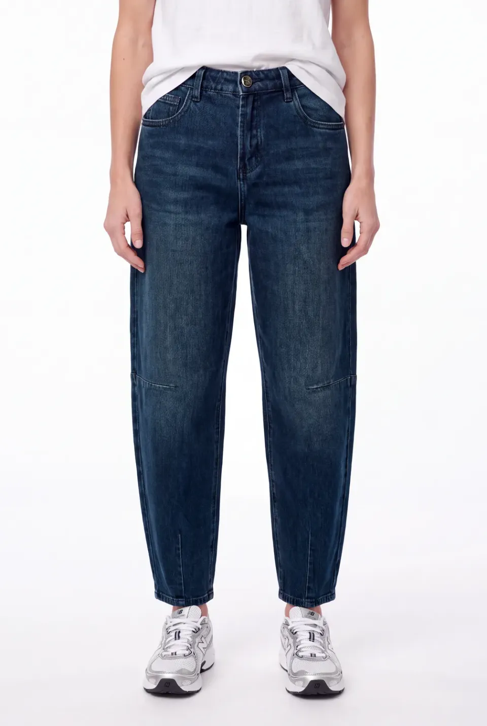 Florez Tess Barrel jeans Dark Blue mid-waist