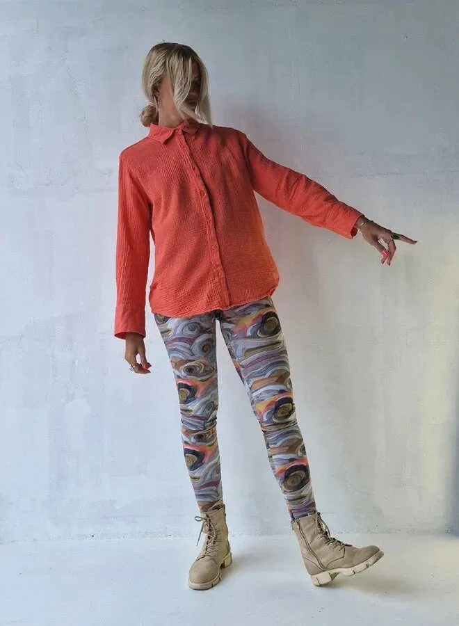 Langeleggings extra lange legging grafisch lengtemaat 36 katoen