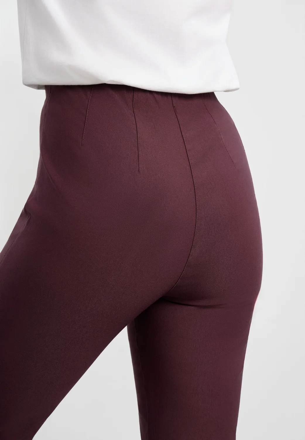 Laurie Betty Regular ML broek Dark Plum stretch