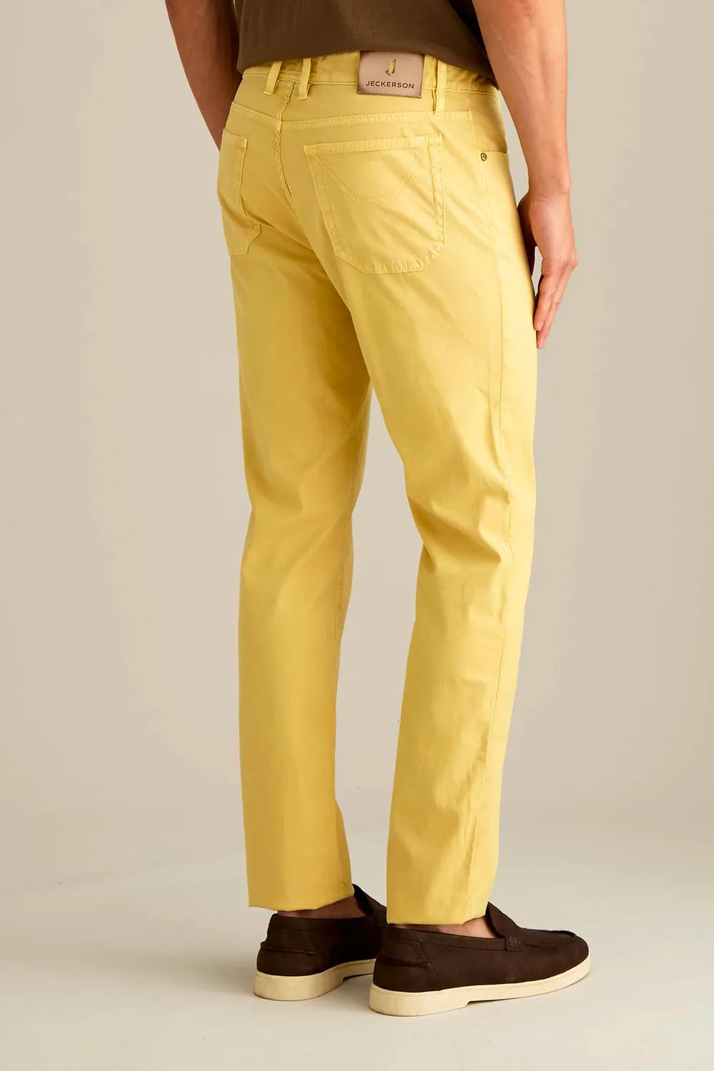 Jeckerson Jordan slim broek goudgeel pigment