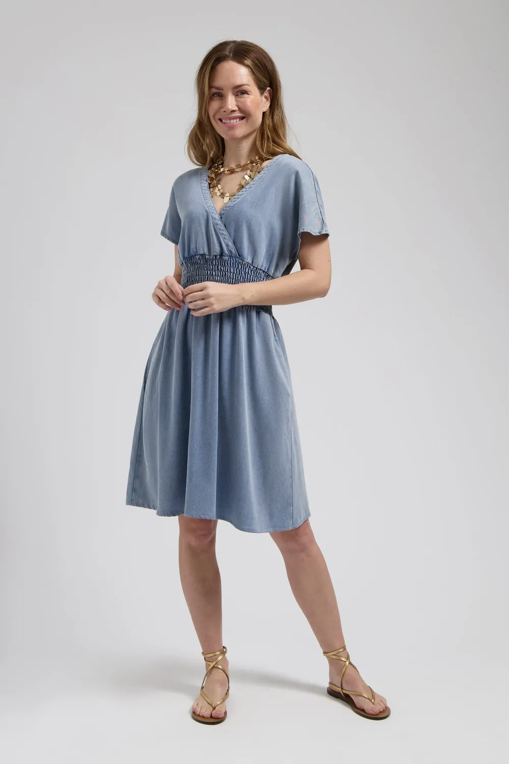 Florez Cati dress jurk Mid Blue maxi