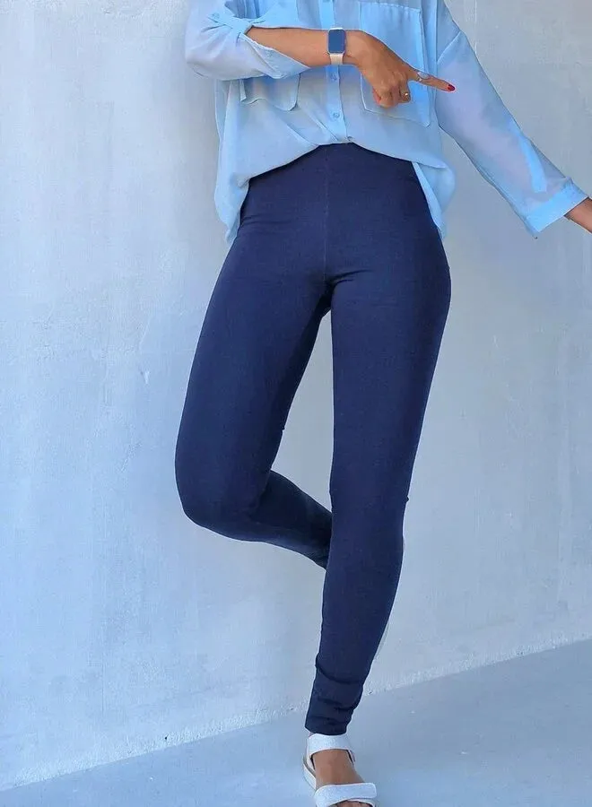 Langeleggings Tregging Jeanslook Blauw Tall 36 Katoen