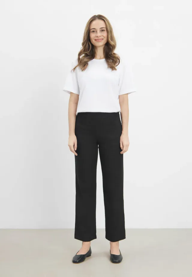 Laurie Tracy Straight SL damesbroek Black Jacquard stretch