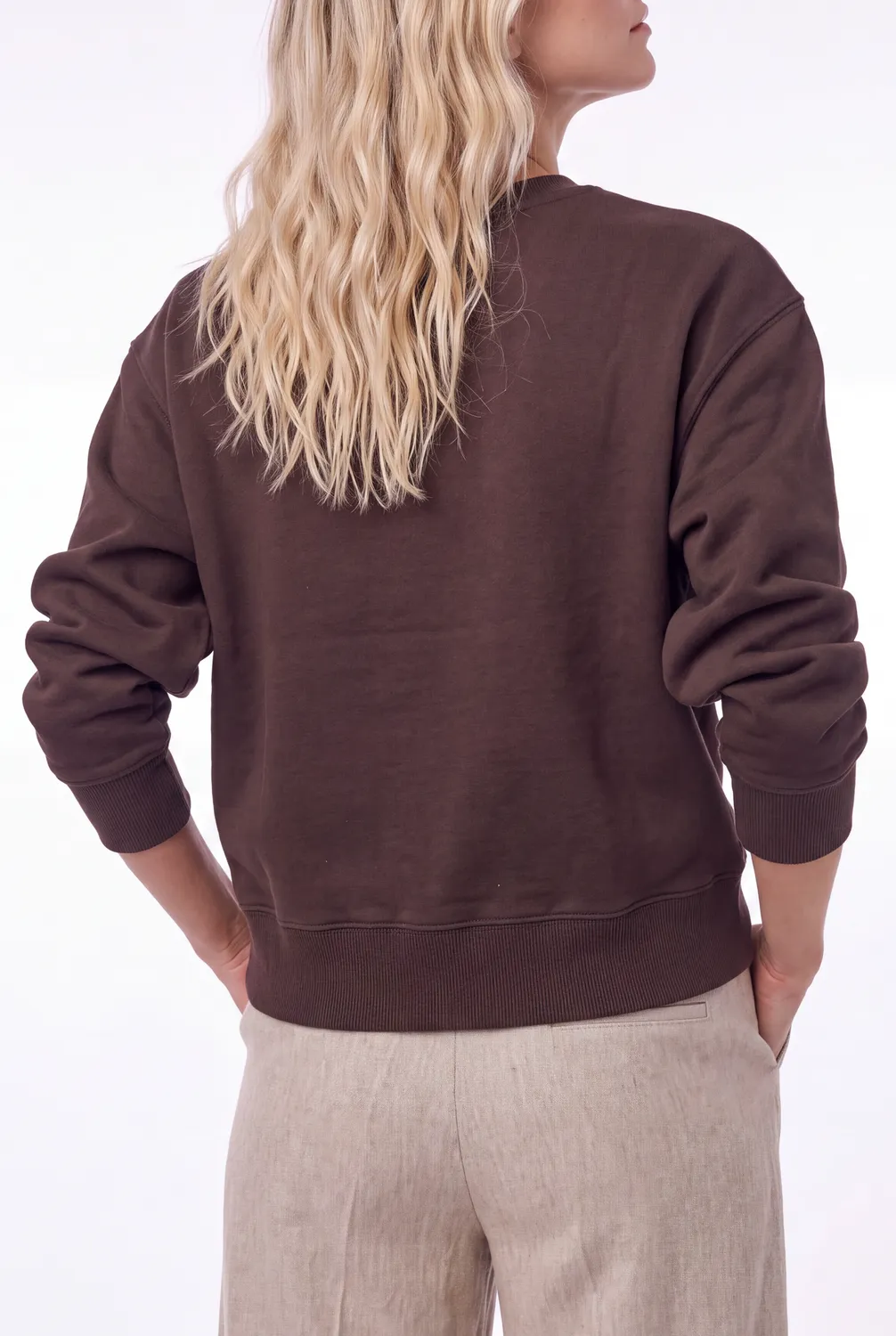 Florez Nala sweater Dark Brown borduursel