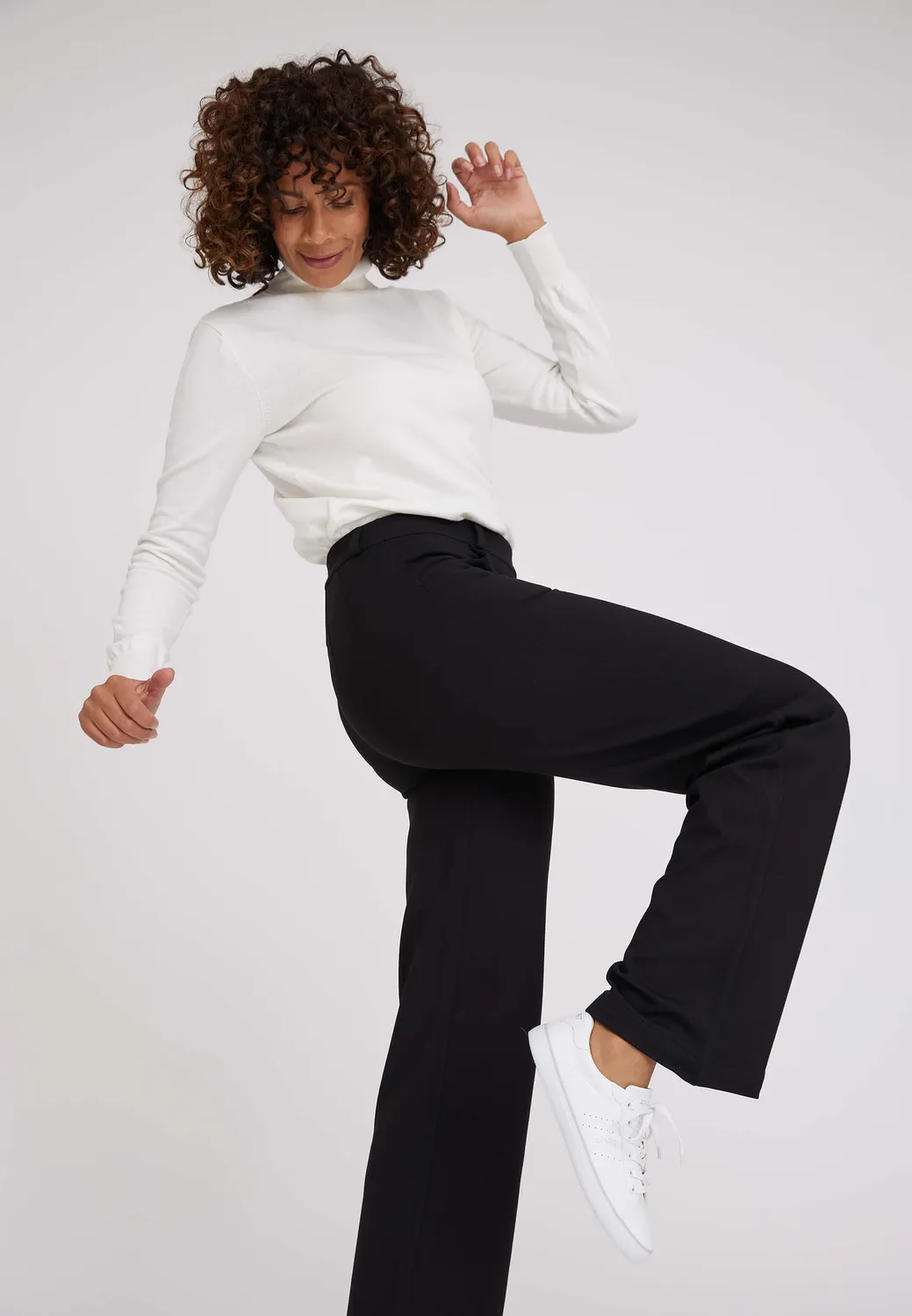 Laurie Donna Loose ML damesbroek black brushed viscose