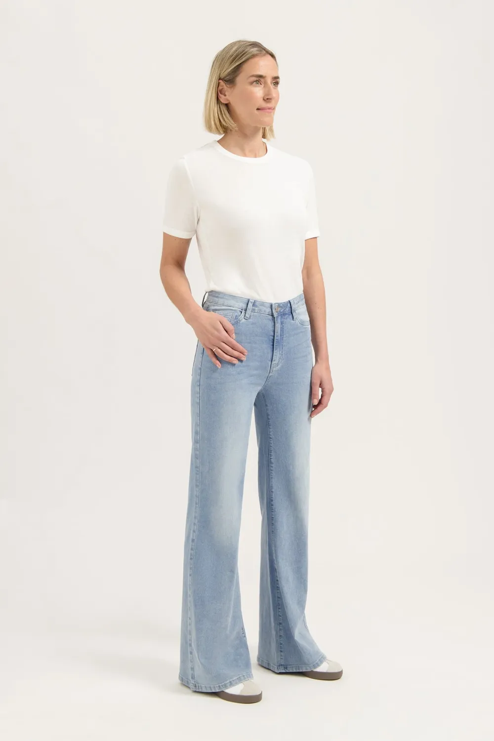Florez Ana Flared jeans Clear Blue hoge taille