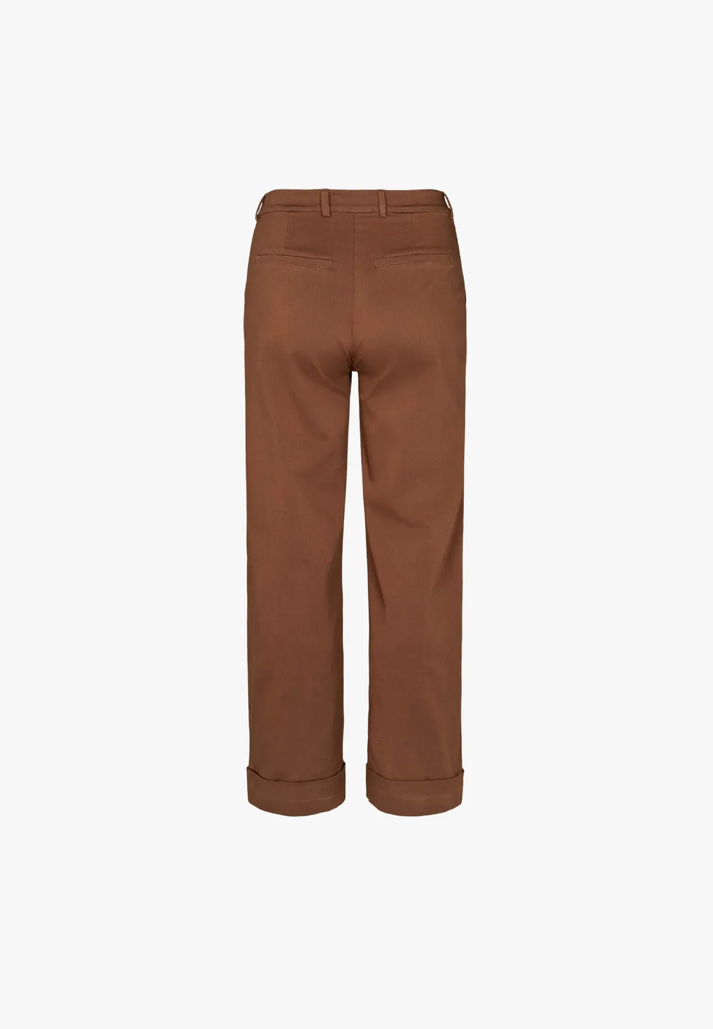 Laurie Phoebe Turn-Up broek Downtown Brown katoensatijn