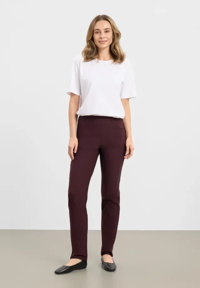 Laurie Kelly Regular ML damesbroek Dark Plum stretch viscose