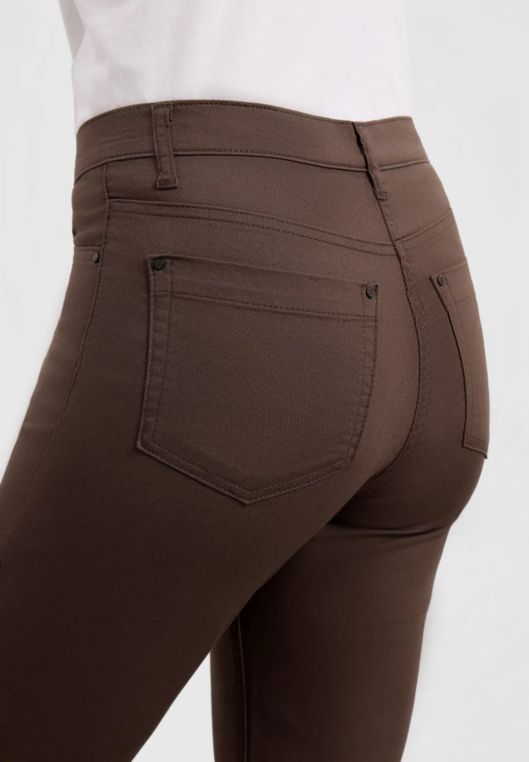 Laurie Charlotte Regular ML broek Brown stretch