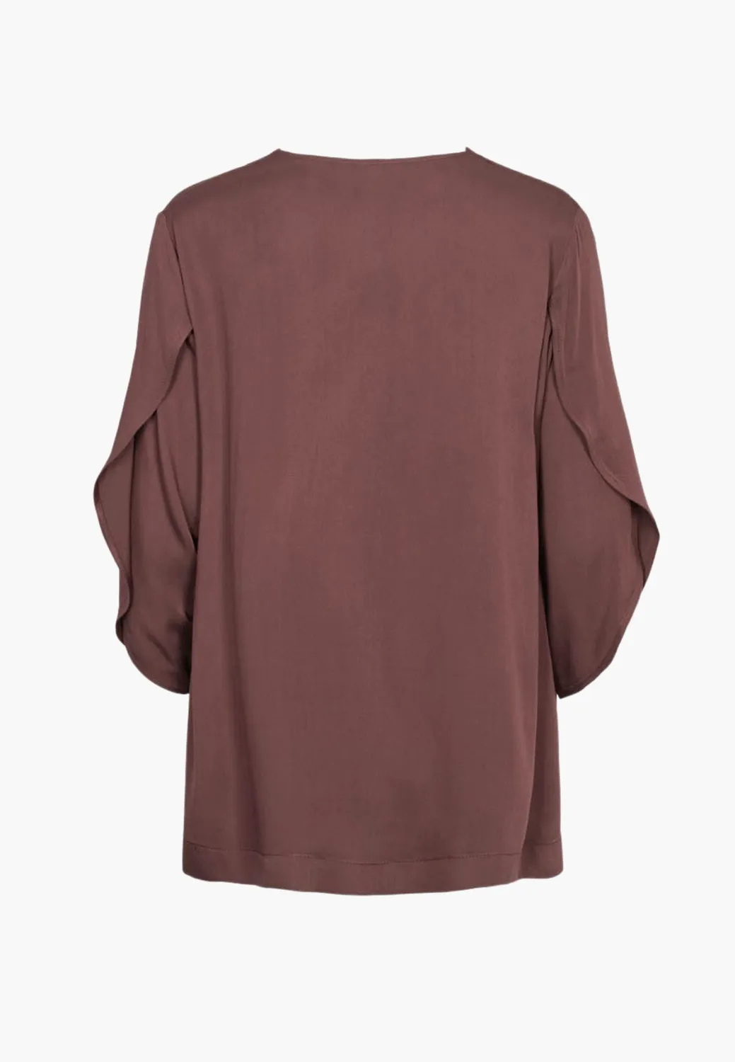 Laurie Nelly blouse donkerpaars 3/4 mouw