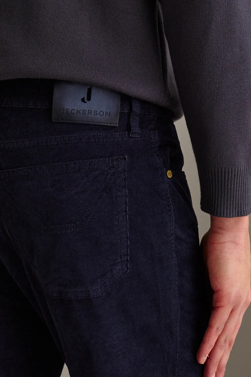 Jeckerson John slim fit broek donkerblauw fluweel