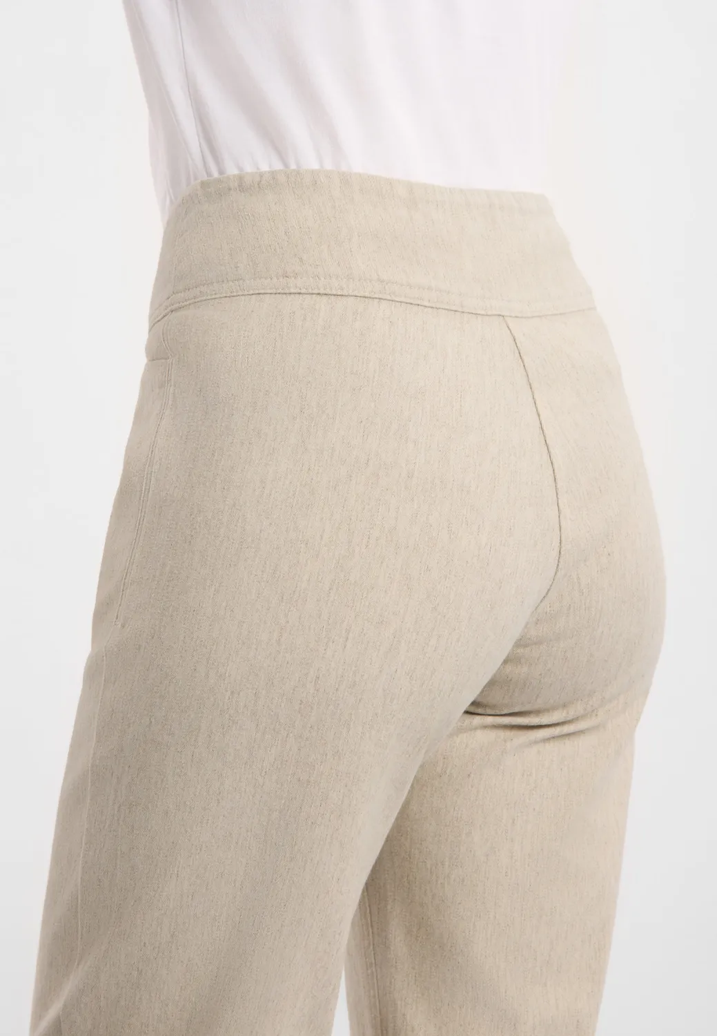 Laurie Thea Straight ML broek grey sand hemp stretch