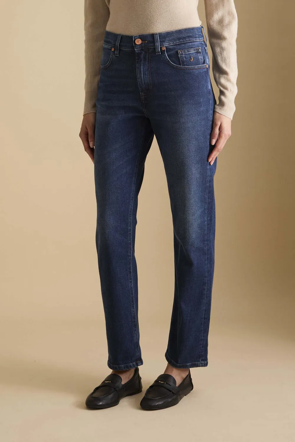 Jeckerson Jane straight jeans donkerblauw dames