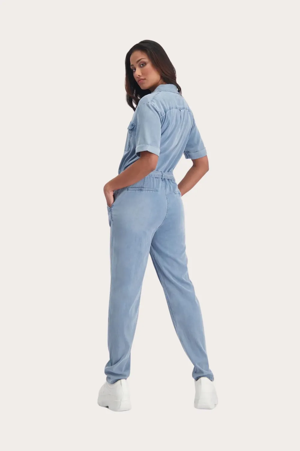 Florez Barca jumpsuit light blue relaxed fit