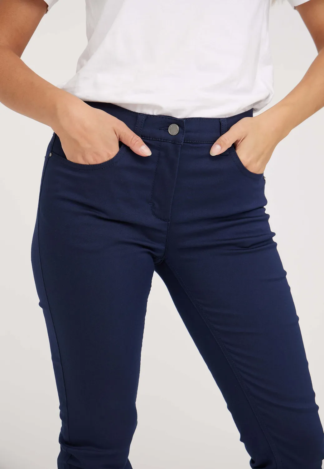 Laurie Laura Slim SL broek Navy stretch