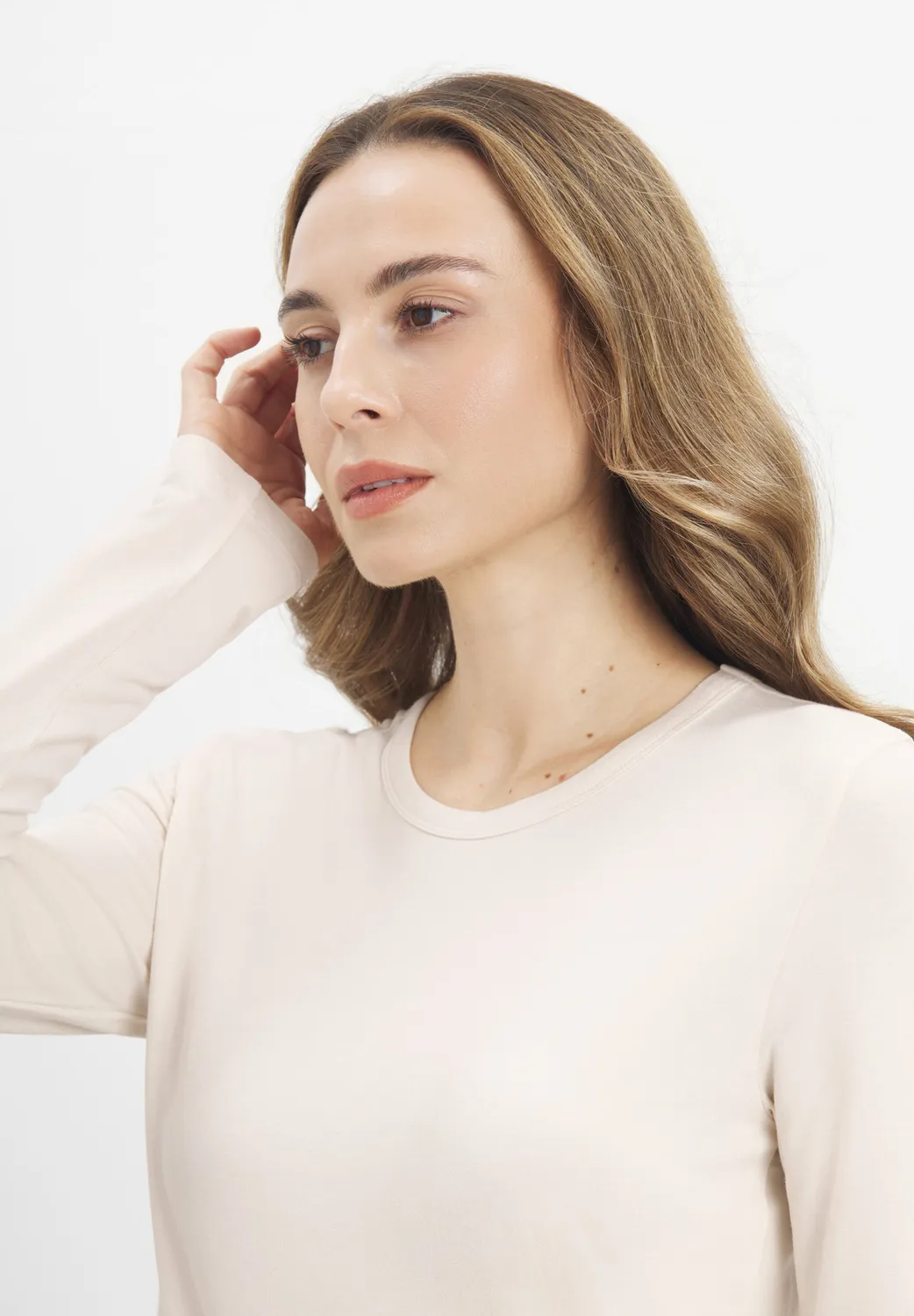 Laurie Amanda T-Shirt LS longsleeve birch viscose
