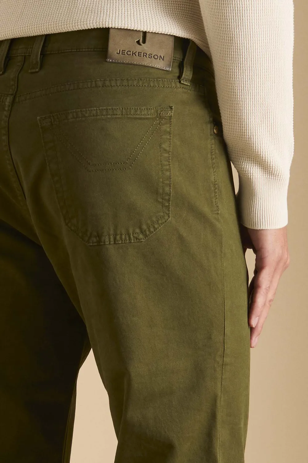 Jeckerson Jasper regular fit broek olijfgroen katoen