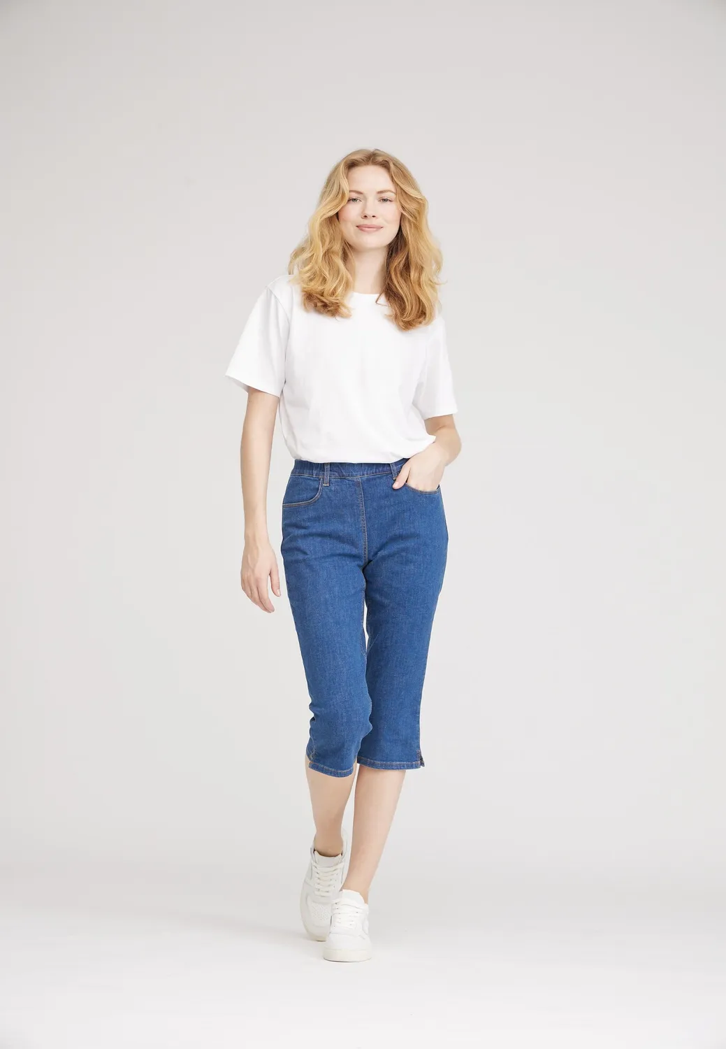 Laurie Kelly Regular Capri SL Blue Denim stretch