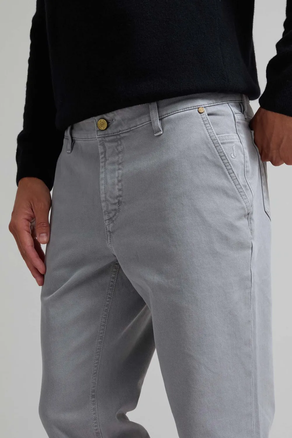 Jeckerson Julius chino broek slim fit lichtgrijs stretch
