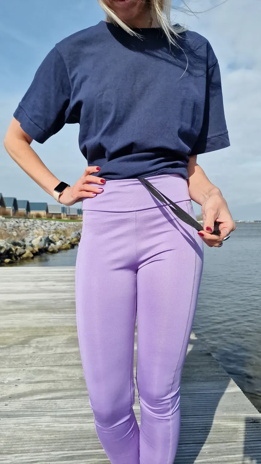 Langeleggings Sportlegging Lila Tall Steekzak Lengtemaat 36