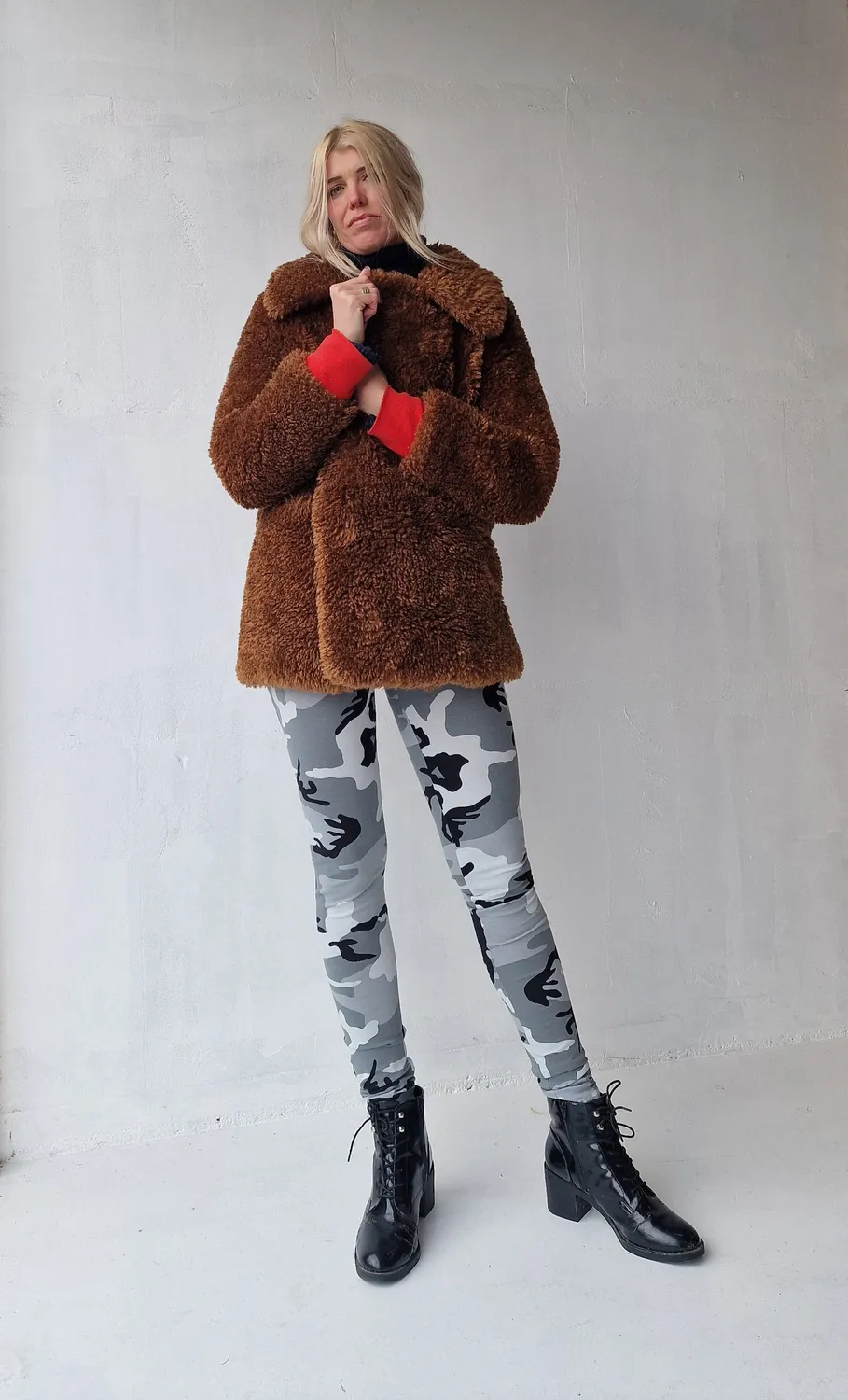 Langeleggings extra lange legging camouflage 36 katoen