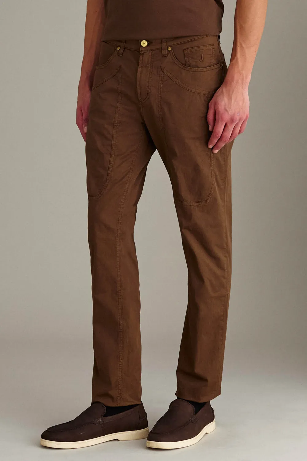 Jeckerson John slim fit broek bruin gabardine