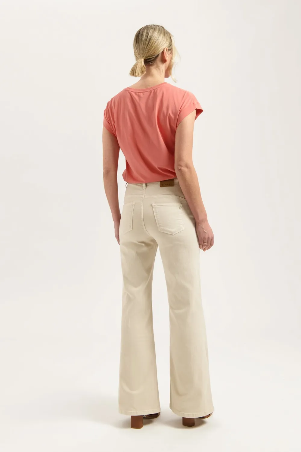 Florez Ana Flared palazzo jeans ivory cream
