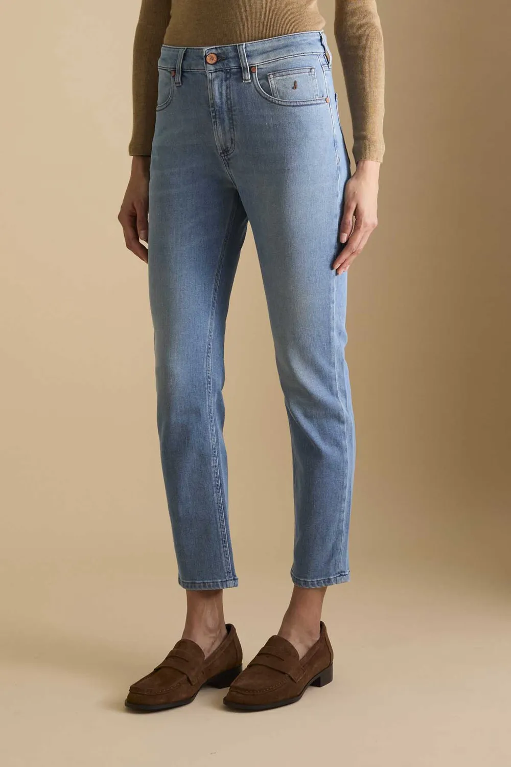 Jeckerson Jacqueline slim fit damesjeans lichtblauw