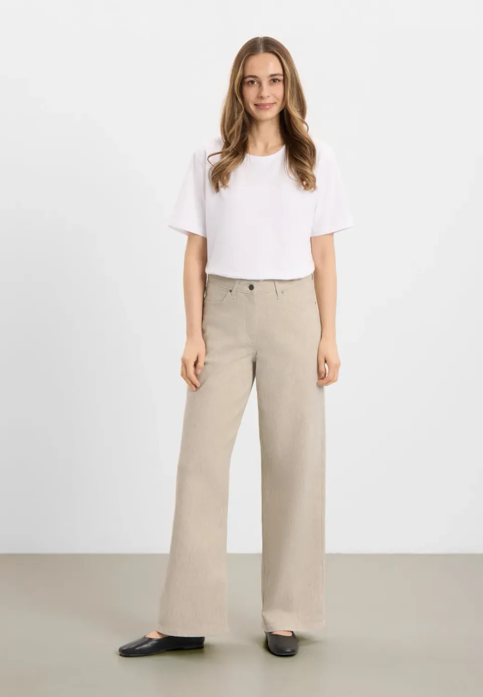 Laurie Carol Loose ML broek grey sand hemp wijd