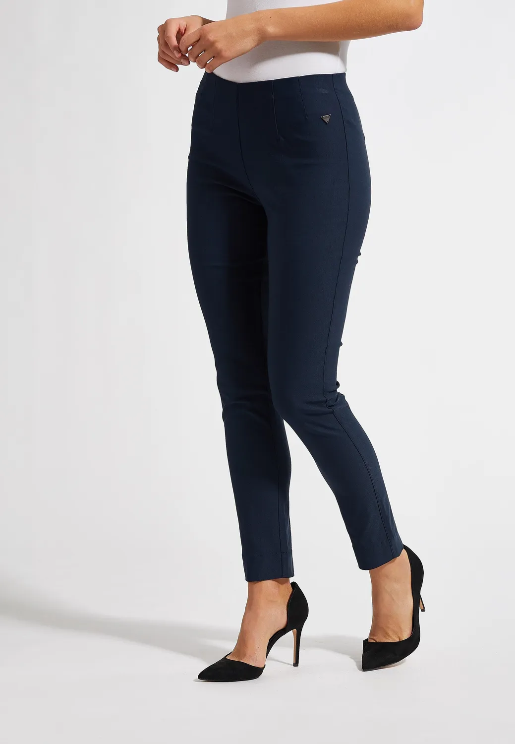 Laurie Vicky Slim SL broek Navy elastische taille