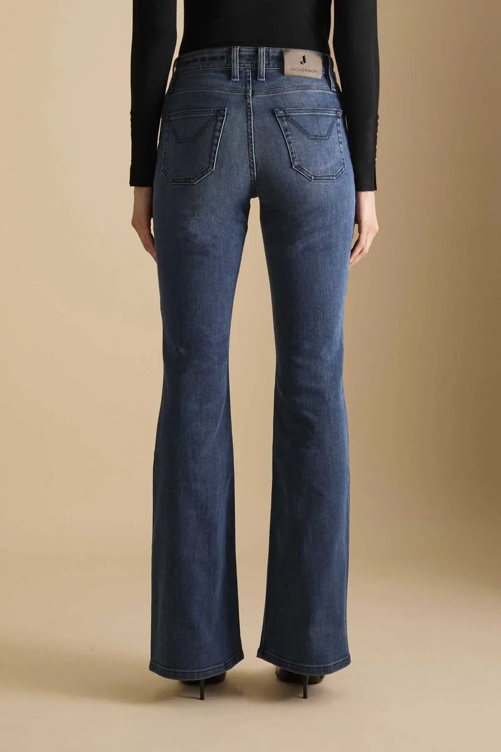 Jeckerson Jennifer Flared jeans donkerblauw stretch